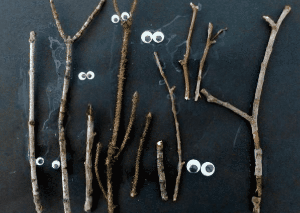 Put those treasures the kids collect on their latest nature walk to good use and let them design their own spooky woods landscape using sticks, glue, and googly eyes.