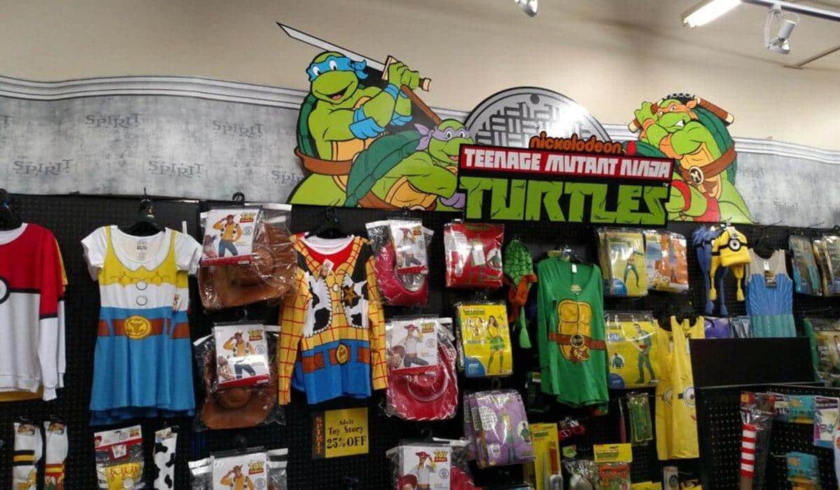 A store's display of Halloween costumes for children
