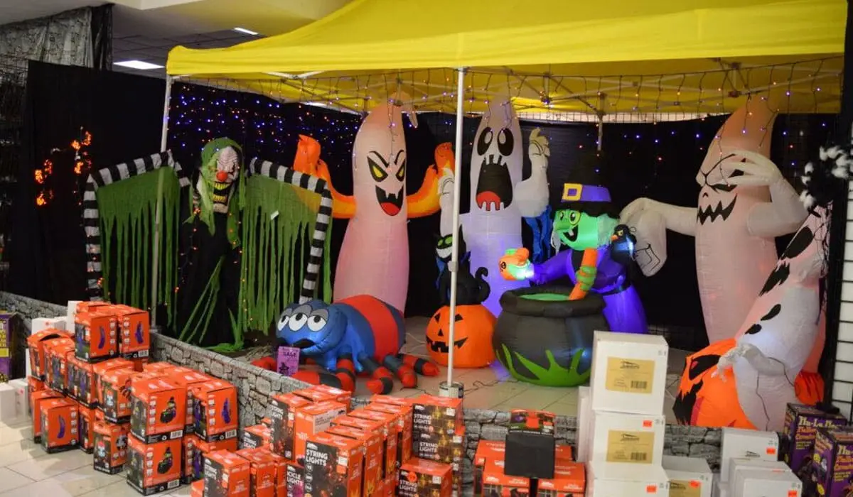 Halloween decorations display in a store