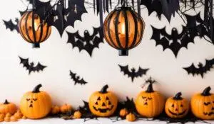 Halloween pumpkins and lanterns, decorations for your home,