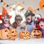 a family enjoying a Hallowen party